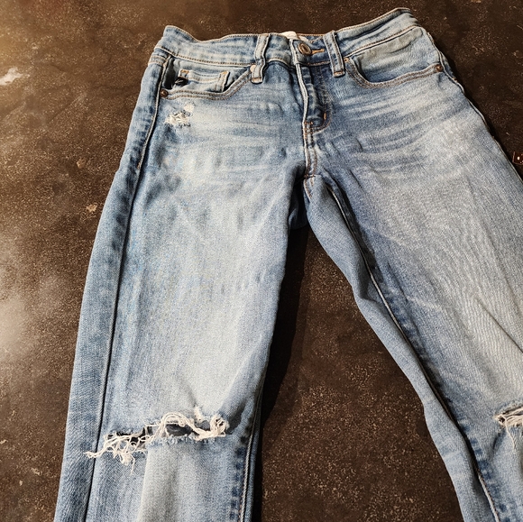 Womens petite Kancan Stylish Distressed Blue Jeans size 1 - Picture 2 of 11